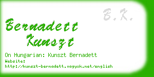 bernadett kunszt business card